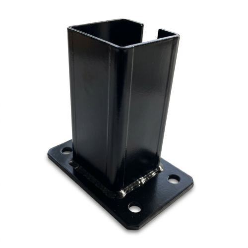 Platine de fixation pour poteau de clôture 80x80 mm 8 mm noir 000-786 (1)