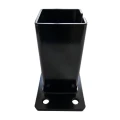 Platine de fixation pour poteau de clôture 80x80 mm 8 mm noir 000-786 (3)
