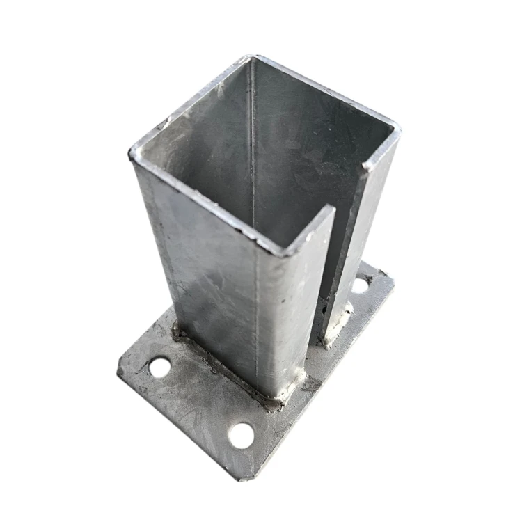 Base pour poteau de clôture 80x80 mm 8 mm galvanisé 000-785 (4)
