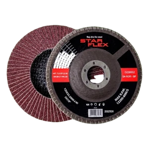 Disque à lamelles courbé Star Flex T29 125 mm pour acier – granulation 60