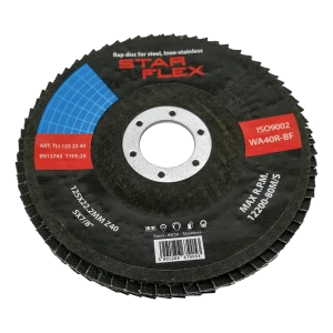Star Flex – disque à lamelles zircone T29 125 mm grain 40 pour acier inoxydable