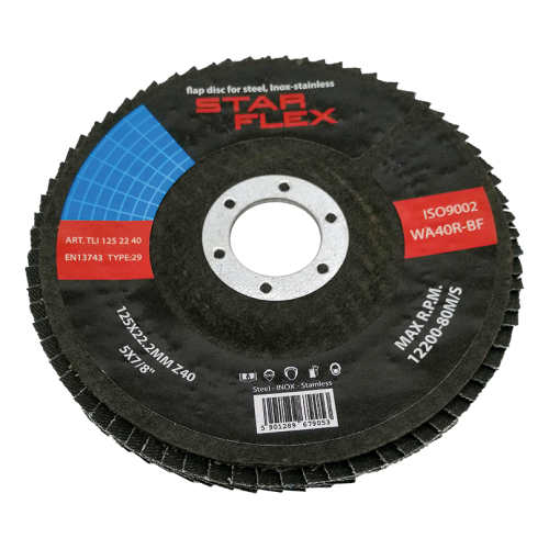 Star Flex – disque à lamelles zircone T29 125 mm grain 40 pour acier inoxydable 000-975 (1)