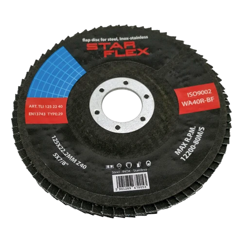 Star Flex – disque à lamelles zircone T29 125 mm grain 40 pour acier inoxydable 000-975 (1)