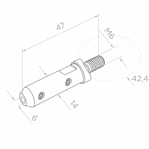 PSG attache de départ pour câble ø 6 mm pour tube 42,4 mm – acier inoxydable AISI 304 satiné 000-997 (2)