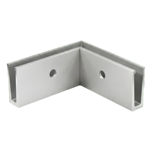 PSG profil U d'angle intérieur 90° pour balustrades tout-verre – montage latéral, aluminium brut