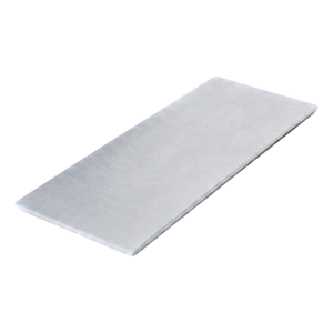 Kozza – embout latéral plat pour profilé U de balustrade tout-verre 124×50 mm satiné