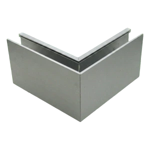 PSG Profil en U d'angle extérieur pour garde-corps tout verre 200×120×45 mm – aluminium satiné