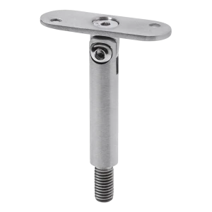 Tige articulée de support de main courante Ø 14×75 mm avec platine plate – AISI 304 satiné, filetage M8