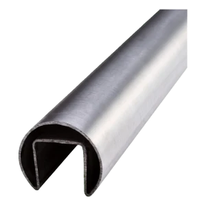 PSG Main courante rapportée sur verre ø 42,4 mm satin – tube AISI 304, longueur 5000 mm