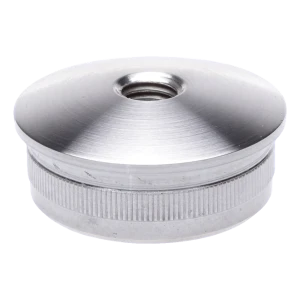 Bouchon convexe à enfoncer pour tube de balustrade 48,3 mm avec filetage M8, AISI 304 satiné