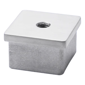Bouchon plat à enfoncer pour profilé 40x40 mm avec filetage M8, AISI 304 satiné