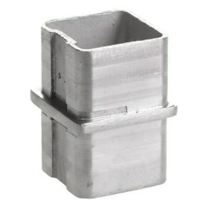 Raccord droit à coller pour profilé de balustrade 40x40 mm – acier inoxydable AISI 304 satiné