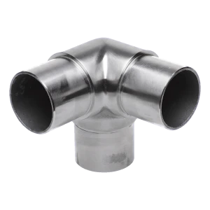Raccord té d'angle pour garde-corps – tube 42,4x2 mm, acier inoxydable AISI 304, satiné