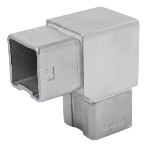 Coude 90° pour profil de balustrade 40x40 mm – acier inoxydable AISI304, satiné