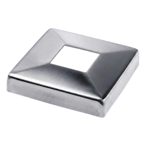 Rosace de masquage carrée 108×108 mm pour profil de balustrade 40×40 – acier AISI 316 satiné